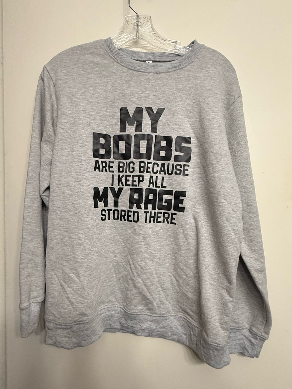 Funny Graphic Sweatshirt Gray Size M